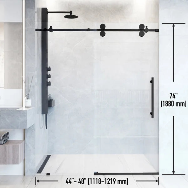 VIGO Elan Adjustable Frameless Sliding Glass Shower Door