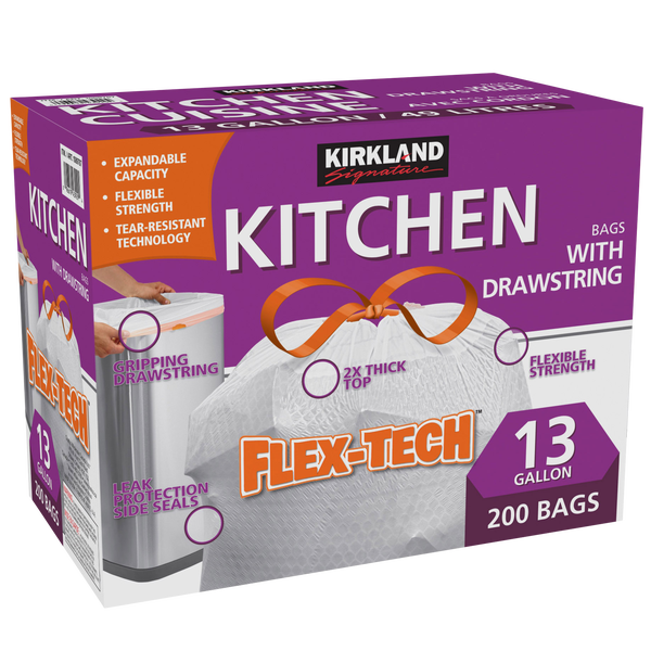 Kirkland Signature Drawstring Kitchen Bags Pack of 200