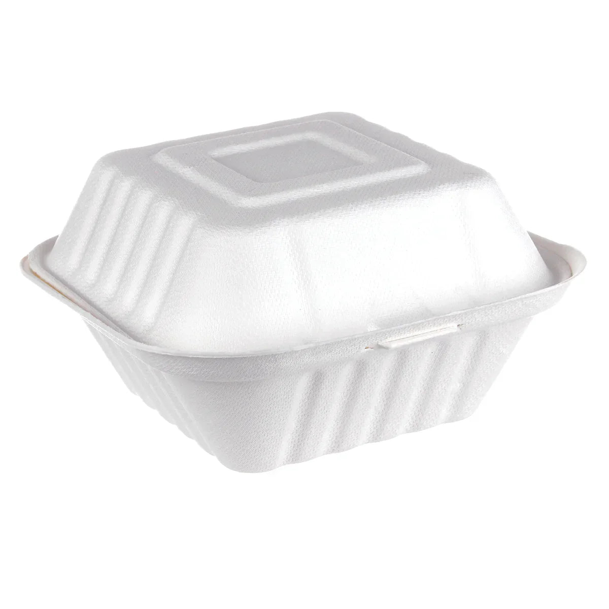 iEco Hinged Bagasse Container 6 in × 6 in 5 packs of 50