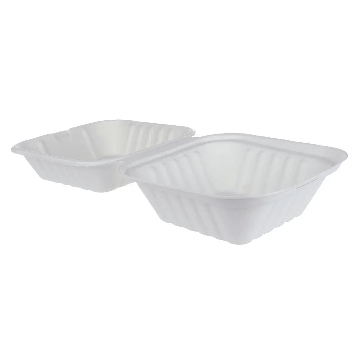 iEco Hinged Bagasse Container 6 in × 6 in 5 packs of 50
