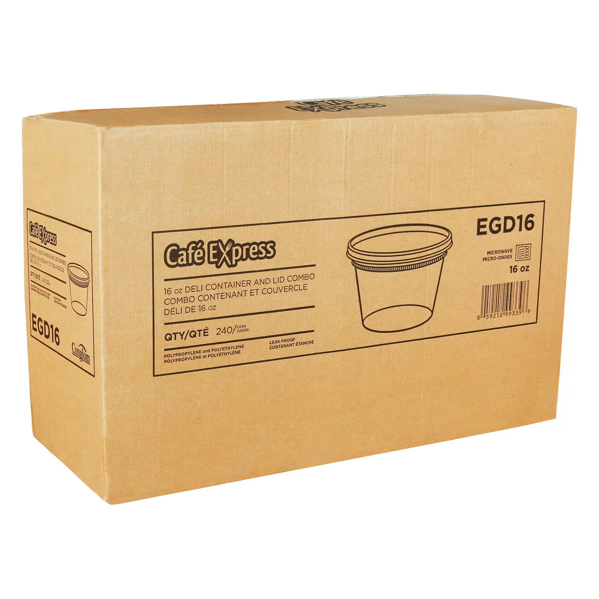 Café Express 16-oz Deli Containers with Lids Pack of 240