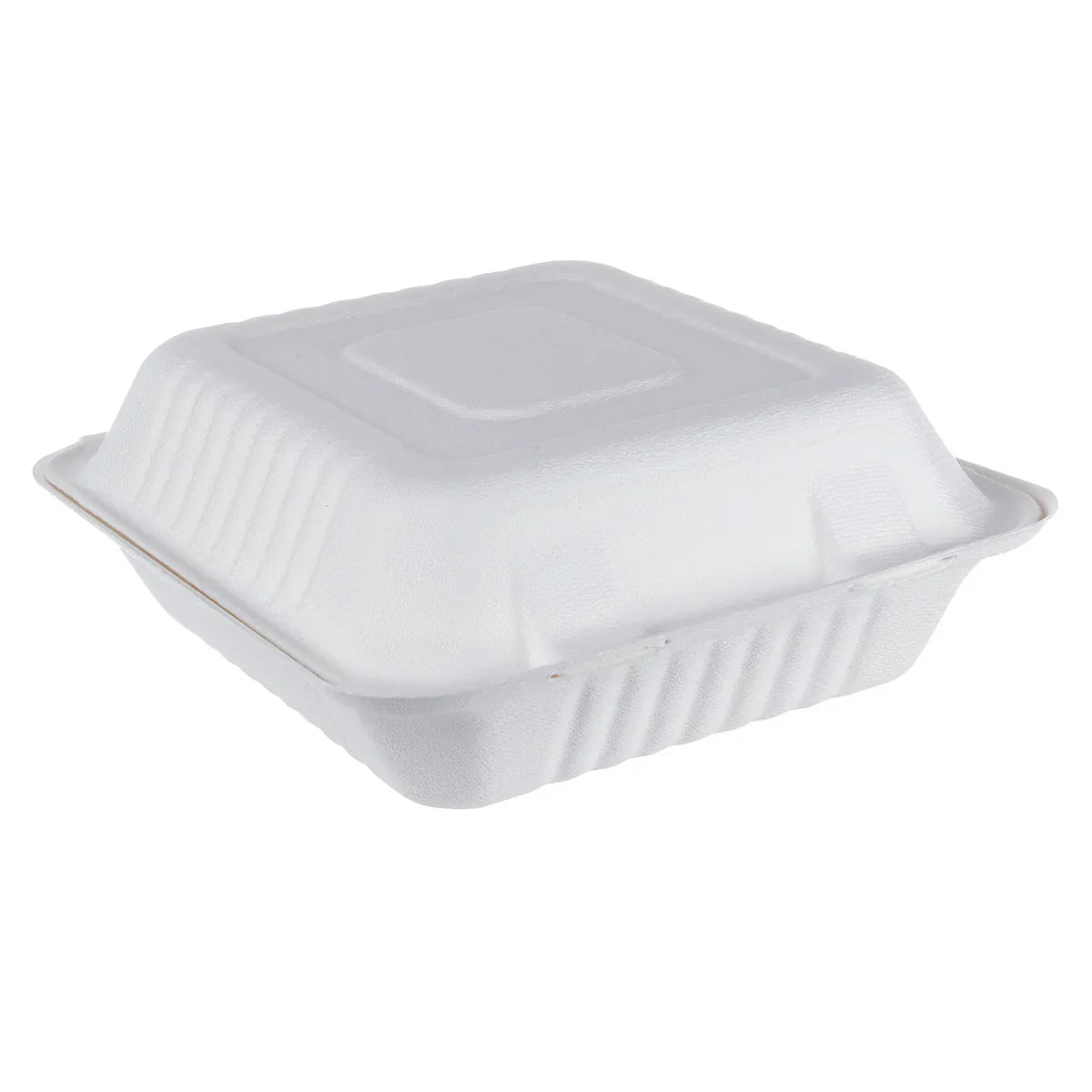 iEco Hinged Bagasse Container 8 in × 8 in 2 packs of 50