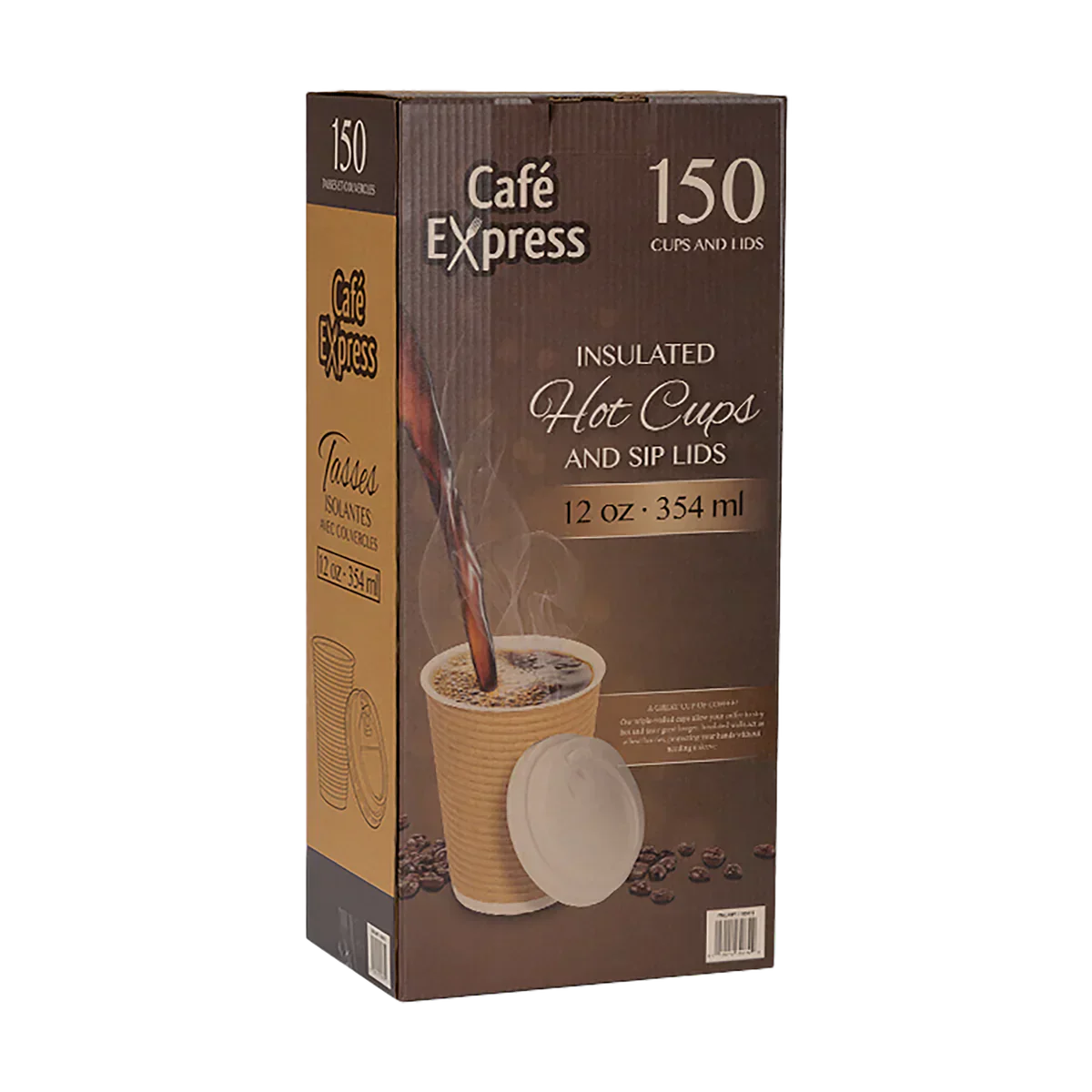 Café Express 12-oz Brown Ripple Hot Cups and Lid Pack of 150
