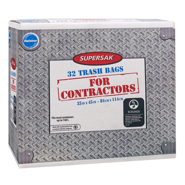 Supersak Contractor Trash Bags Pack of 32