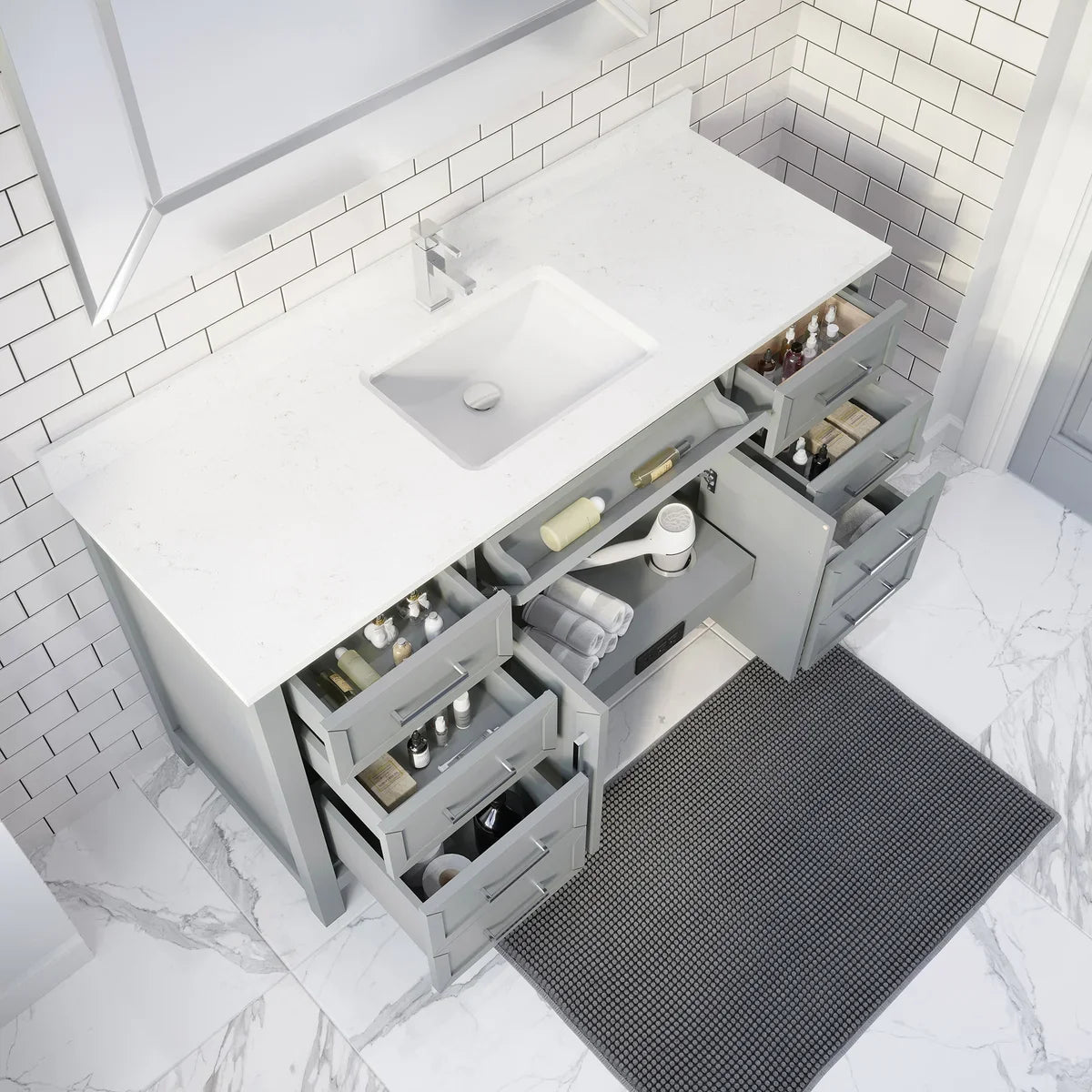 Studio Bathe Thomson Vanity with Power Bar, Oxford Grey