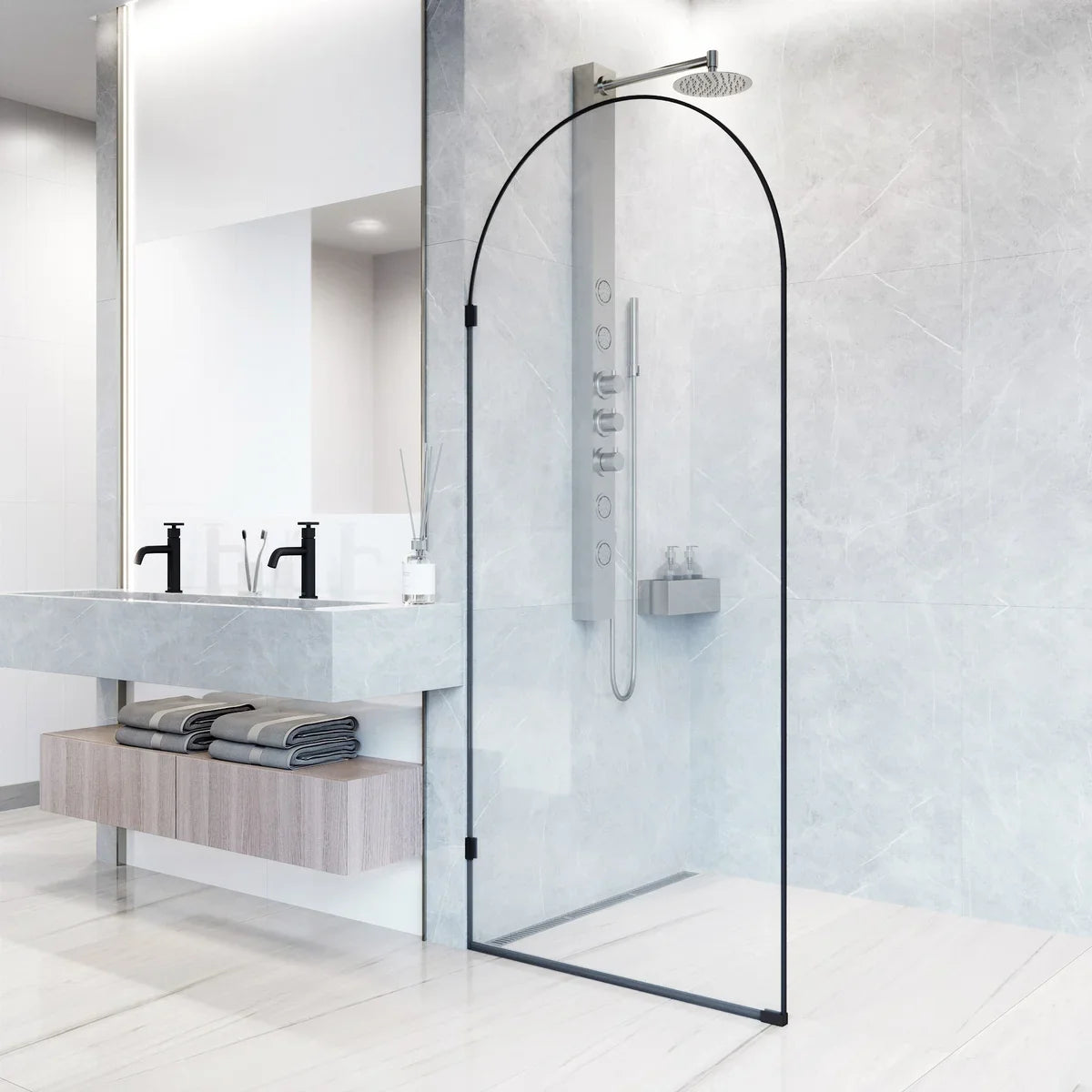 VIGO Arden 34 in. × 78 in. Shower Screen