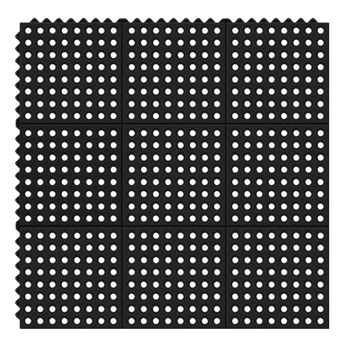 Korhani Black Anti-fatigue Mat 3 ft × 3 ft