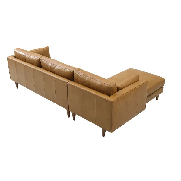 Madison Classic Tan 2-piece Top-Grain Leather Left-hand Facing Sectional
