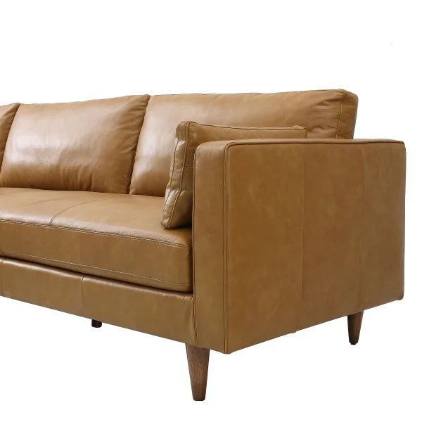 Madison Classic Tan 2-piece Top-Grain Leather Left-hand Facing Sectional