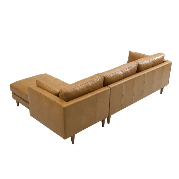 Madison Classic Tan 2-piece Top-Grain Leather Right-hand Facing Sectional
