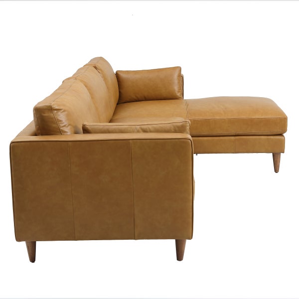 Madison Classic Tan 2-piece Top-Grain Leather Right-hand Facing Sectional