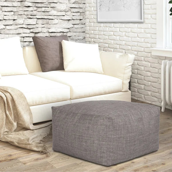 Norka Living Beka Grey Bean bag Ottoman with Handle