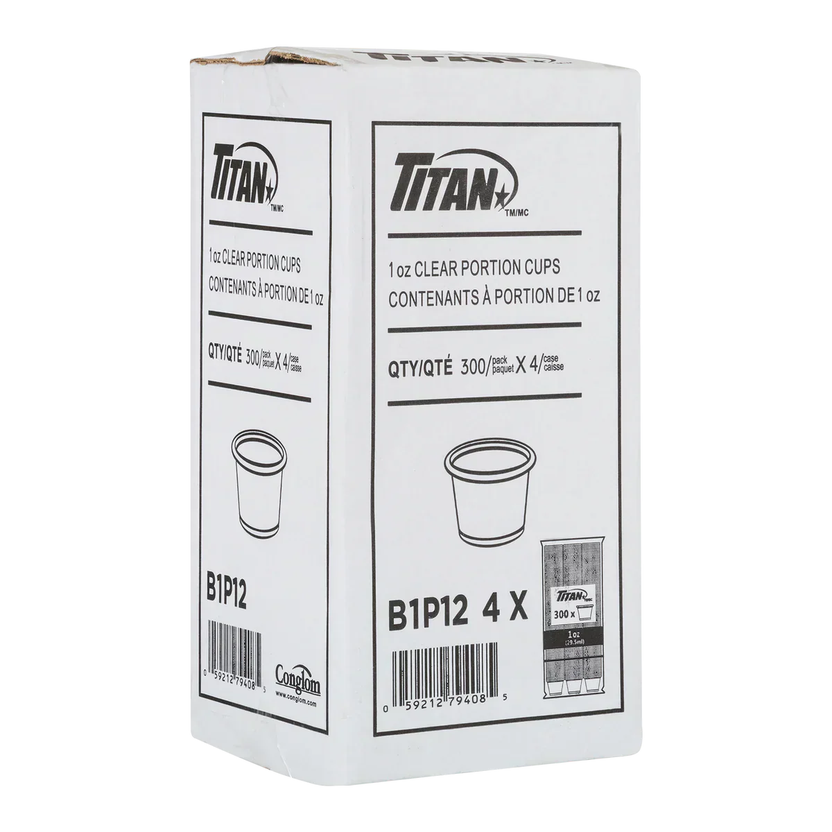 Titan 1 oz Clear Plastic Portion Cups 4 Packs of 300