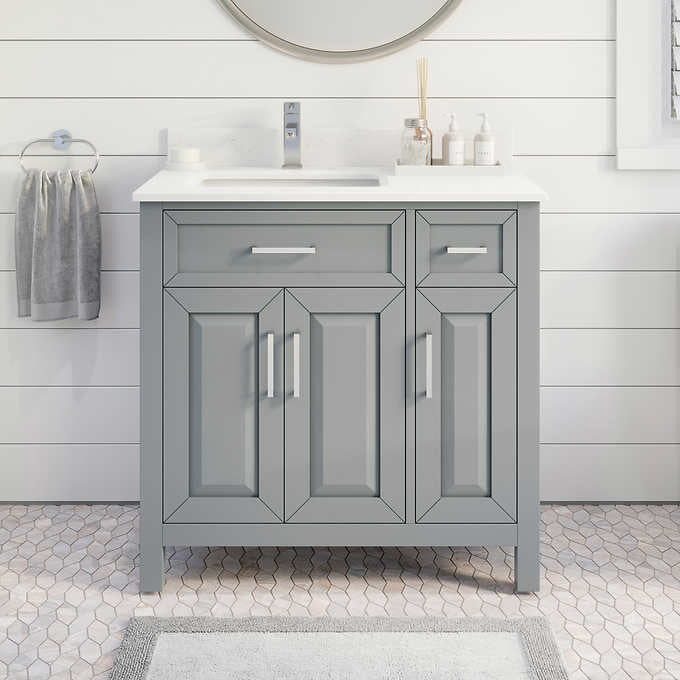 Studio Bathe Thomson Vanity with Power Bar, Oxford Grey