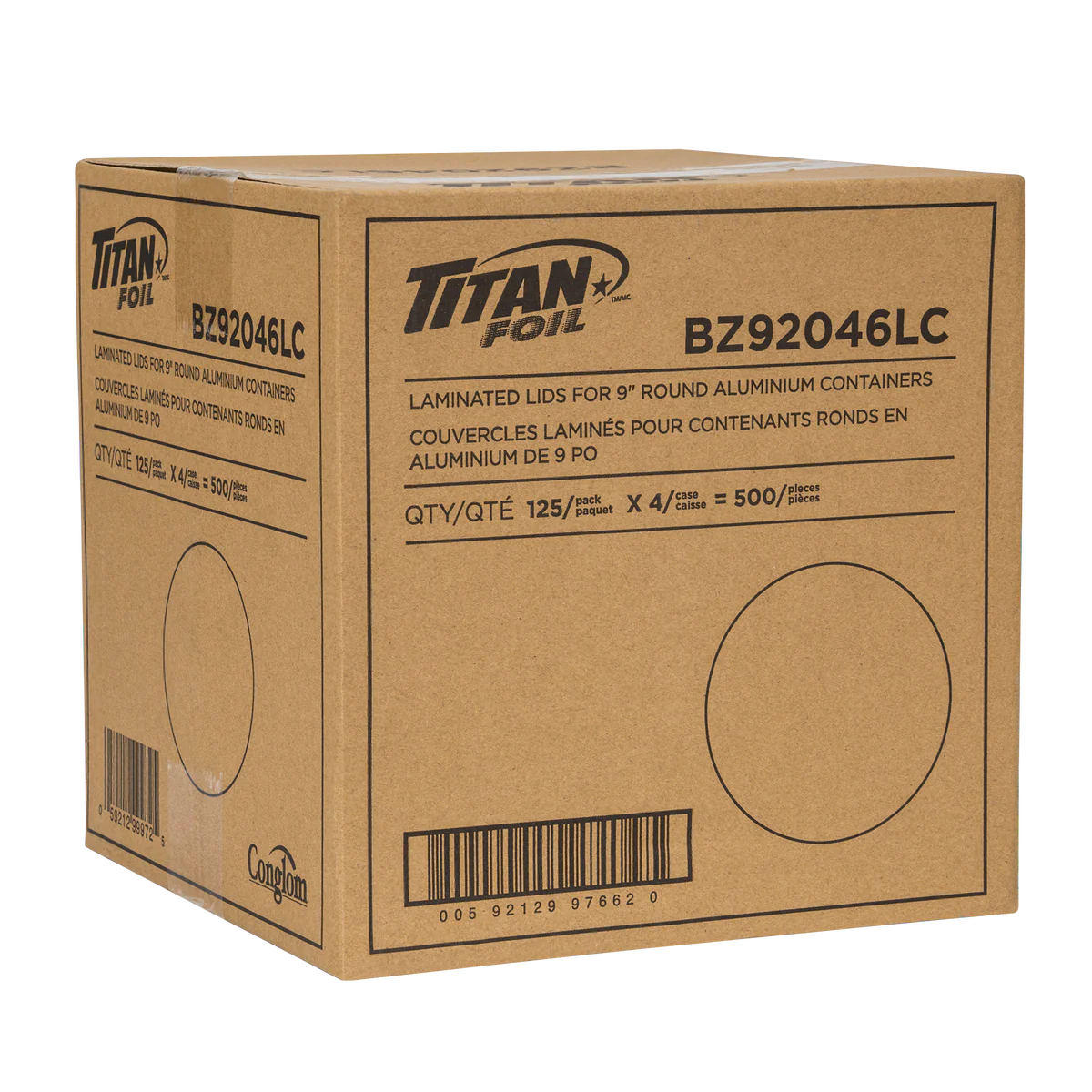 Titan Round Foil Lids for Aluminum Container 23 cm (9 in) Pack of 500