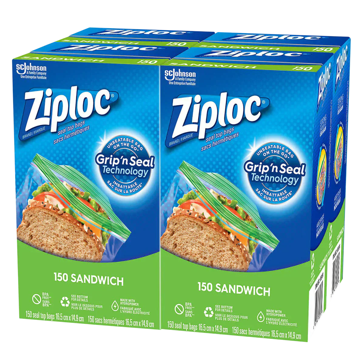 Ziploc Easy Open Sandwich Bags 4 x 150