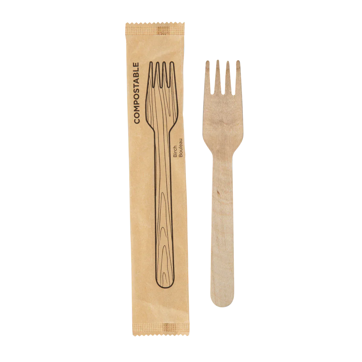 iECO – Individually wrapped Birch Forks pack of 500