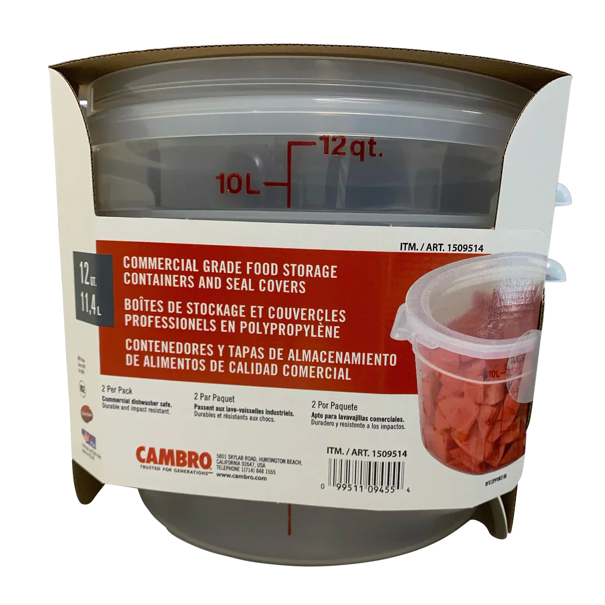 Cambro Commercial Grade Food Storage Containers and Seal Covers Pack of 2
