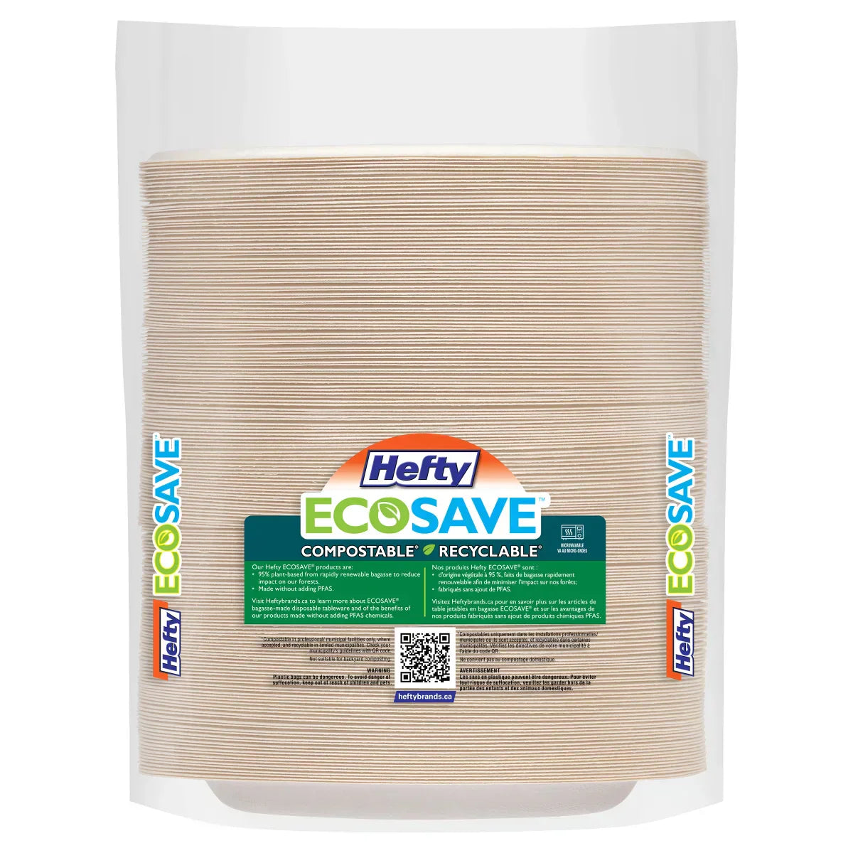 Hefty Ecosave 8.8" Lunch Paper Plates Pack Of 180