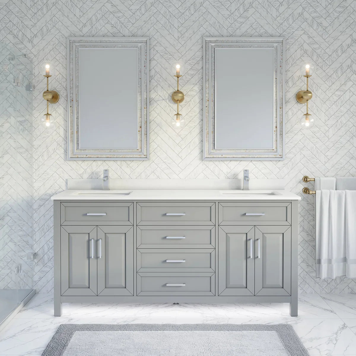 Studio Bathe Thomson Vanity with Power Bar, Oxford Grey
