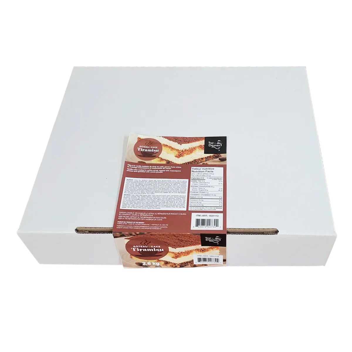 Top Dessert Frozen Tiramisu Sheet Cake 2.6 kg