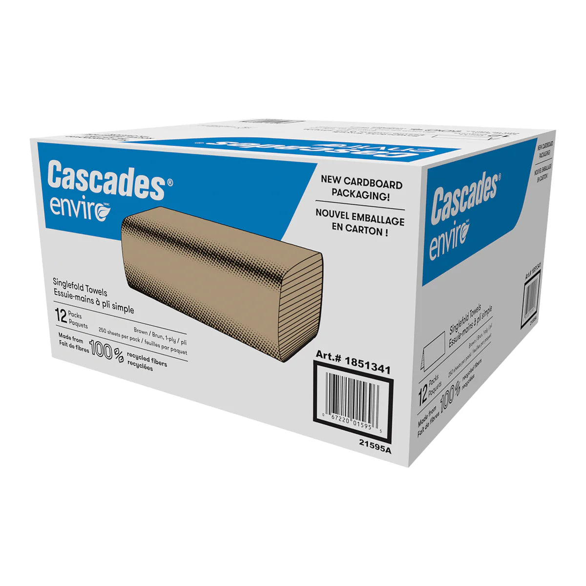 Cascades Enviro Singlefold Hand Paper 12 × 250ct