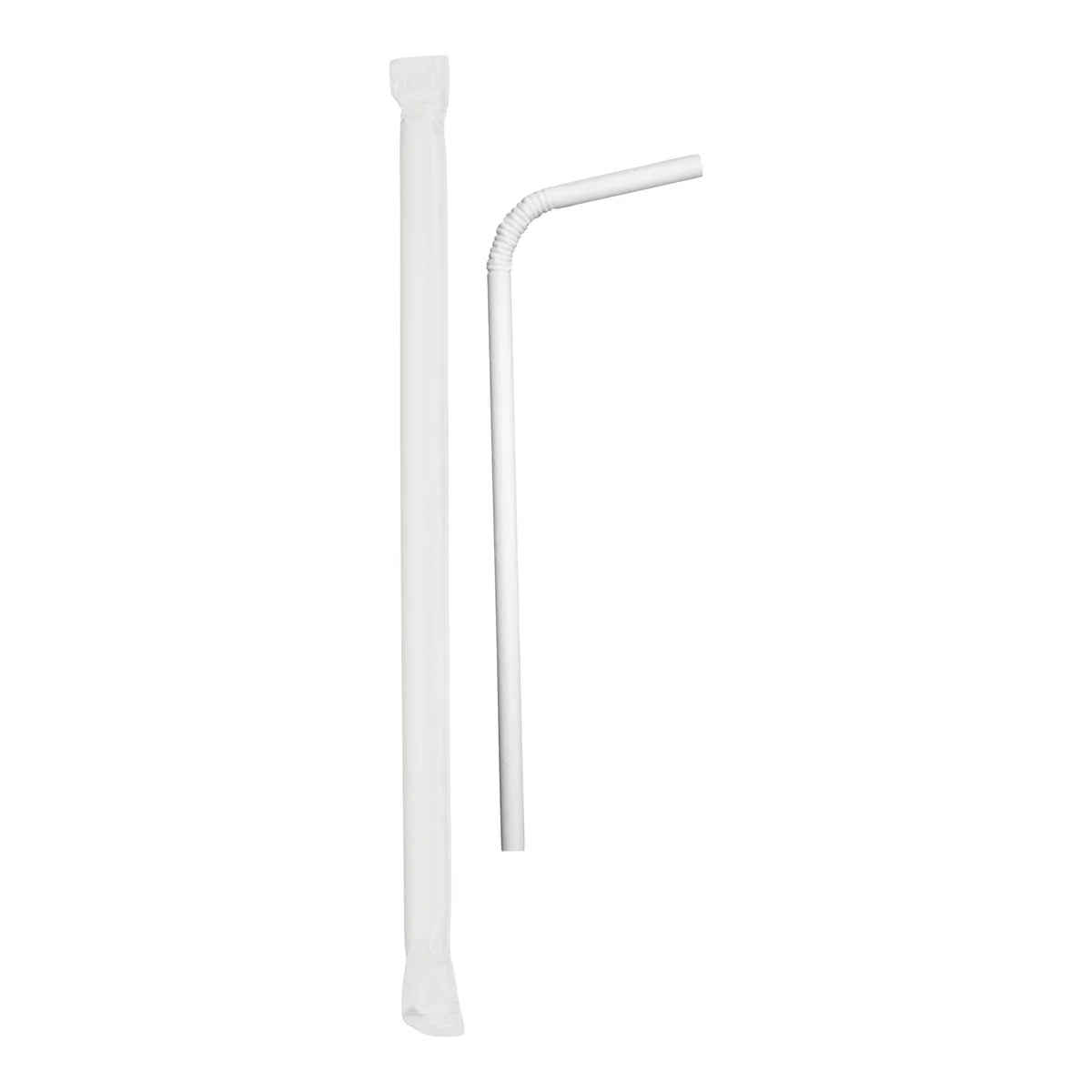 IECO 8" Individually Wrapped Flexible Paper Straws 6 Packs of 500