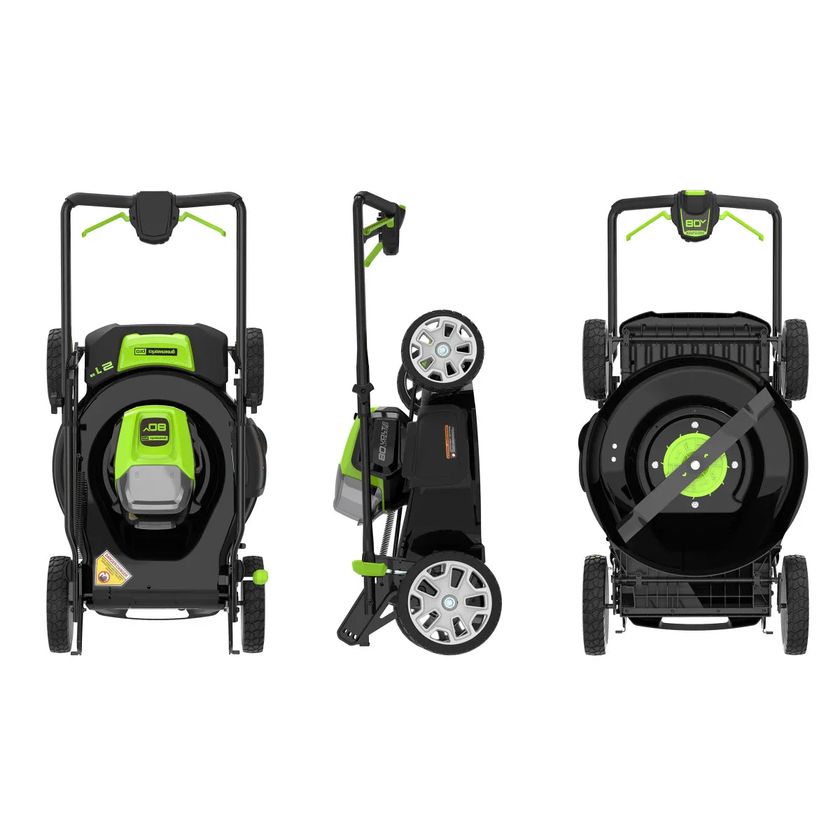 Greenworks 80V 21" Push Lawn Mower, (1) Extra Blades, 4.0 AH Battery and 4A Charger Included