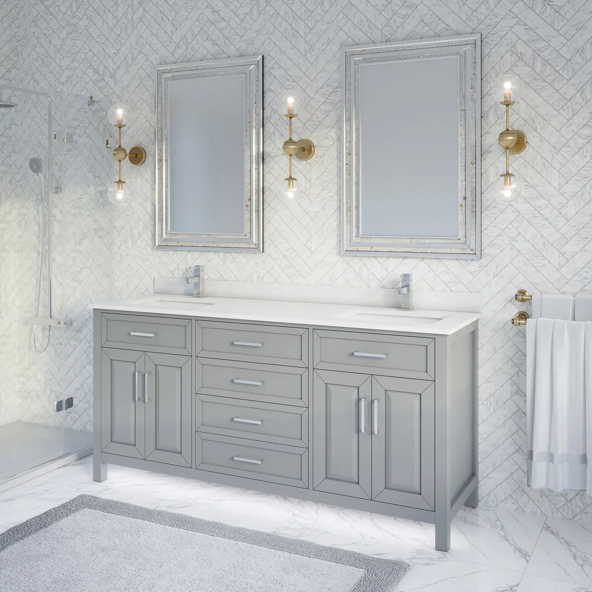 Studio Bathe Thomson Vanity with Power Bar, Oxford Grey