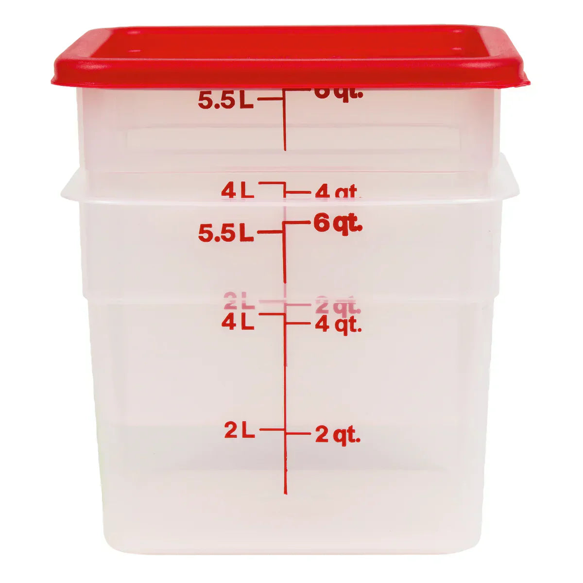 Cambro CamSquare Translucent 5.6 L Container and Lid Pack of 2