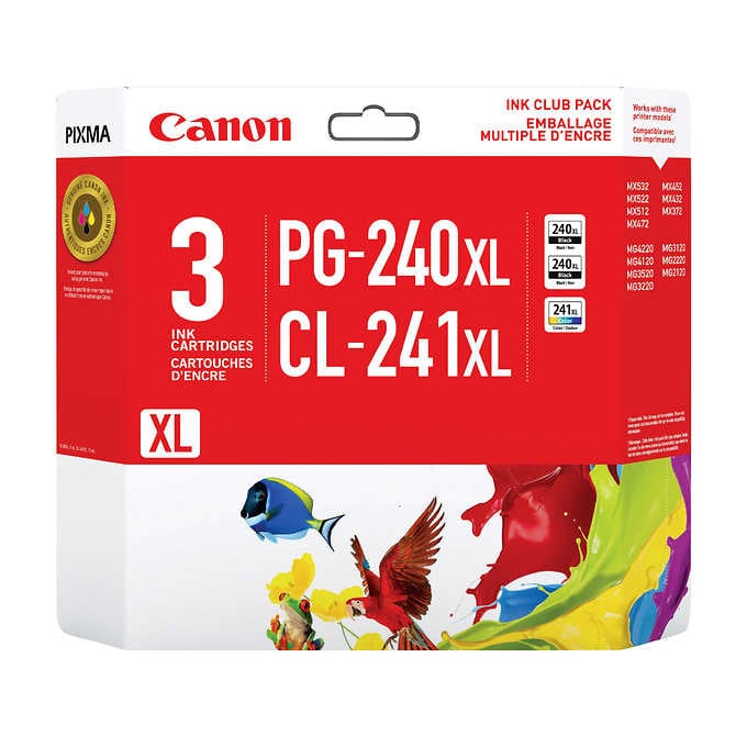Canon PG-240XL/CL-241XL Ink Cartridges Pack of 3