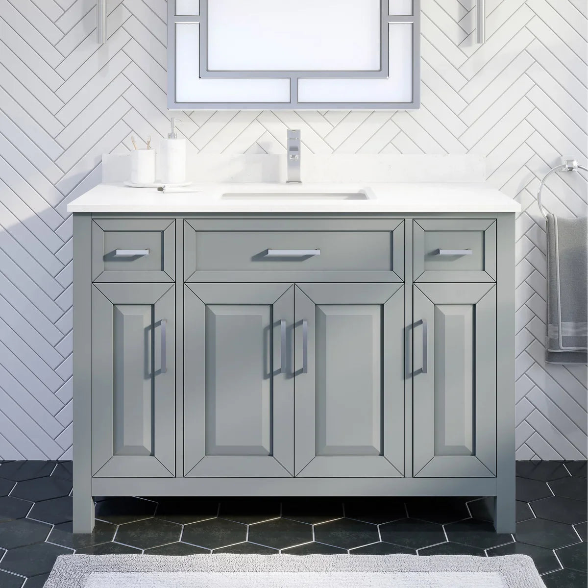 Studio Bathe Thomson Vanity with Power Bar, Oxford Grey