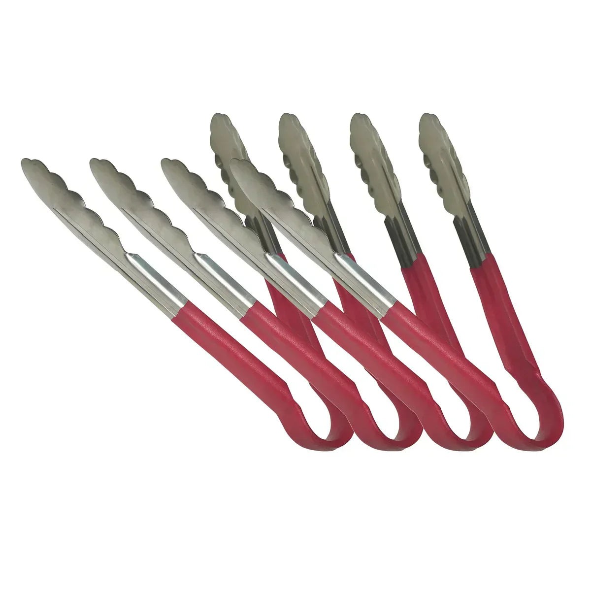 Sagetra Plastic Coated Red Utility Tongs 22.86 cm (9 in) Pack of 4