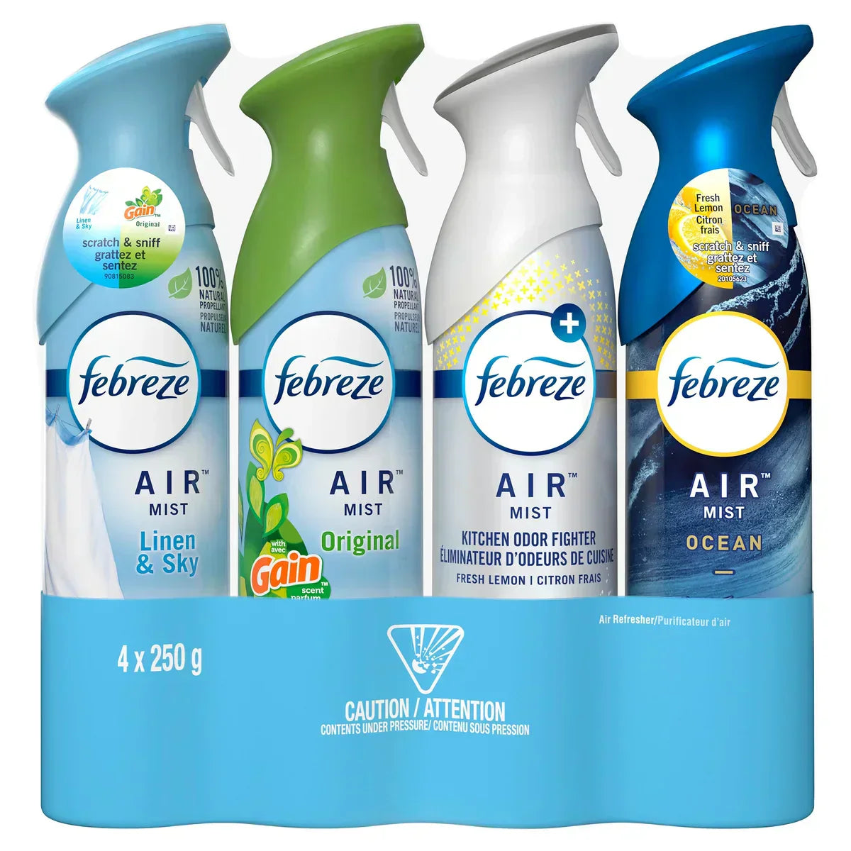 Febreze Air Linen/Gain/ Lemon/Ocean 4 x 250 g