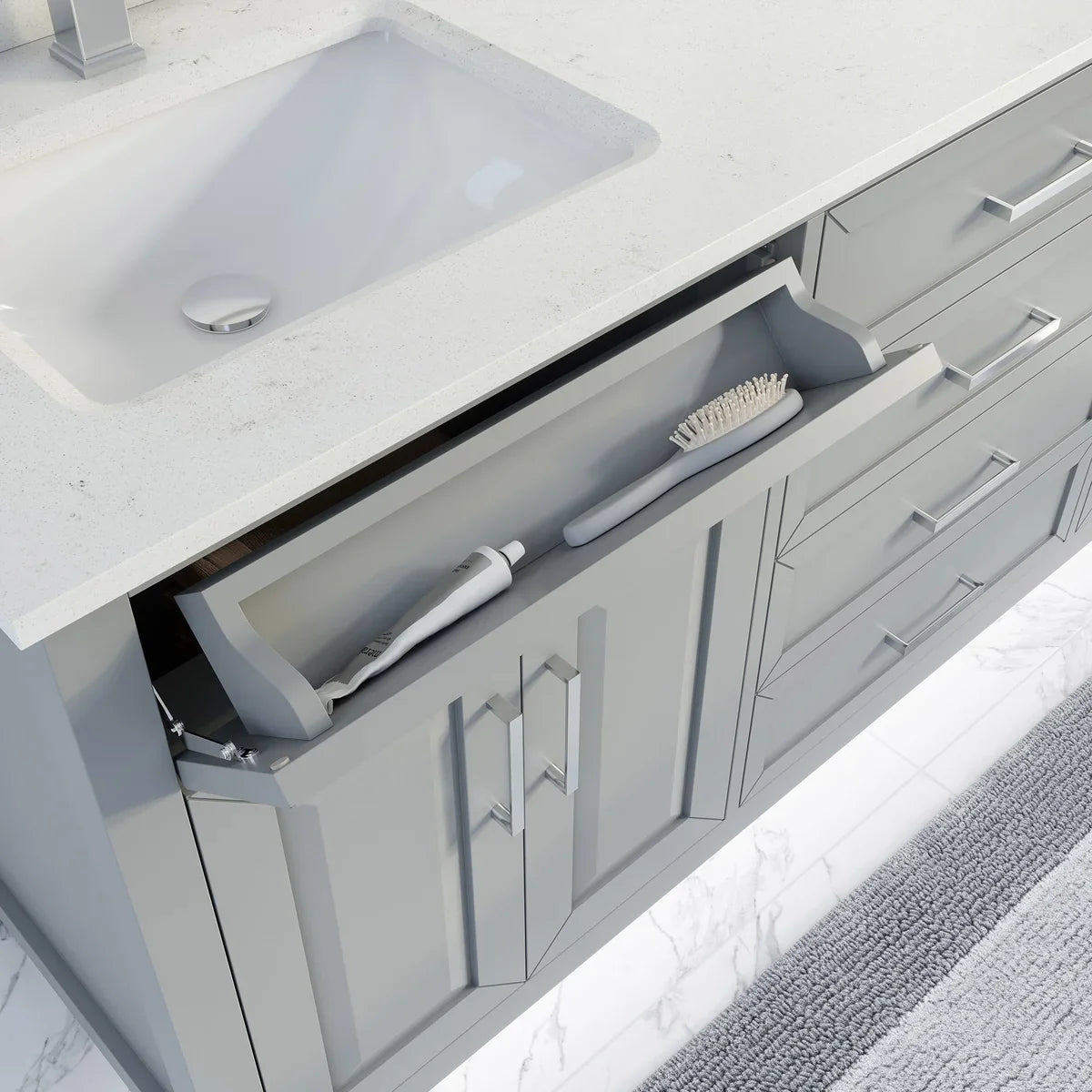 Studio Bathe Thomson Vanity with Power Bar, Oxford Grey