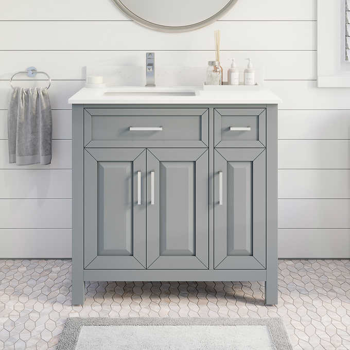 Studio Bathe Thomson Vanity with Power Bar, Oxford Grey