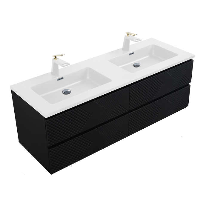 SERA MOORE 60 in. Black Wall-Mount Vanity