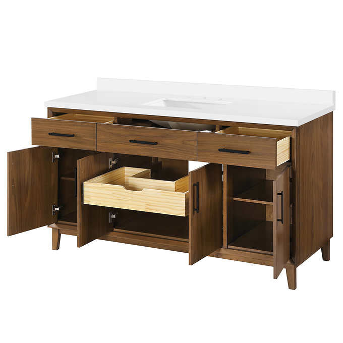 OVE Decors Jonah 60 in. Vanity with White Quartz Top
