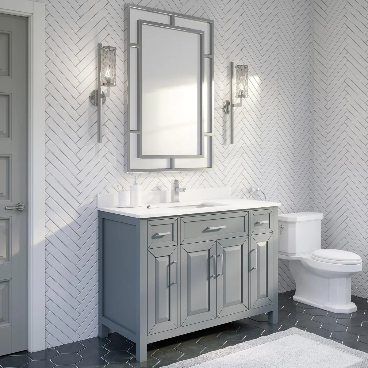 Studio Bathe Thomson Vanity with Power Bar, Oxford Grey