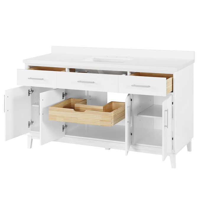OVE Decors Jonah 60 in. Vanity with White Quartz Top
