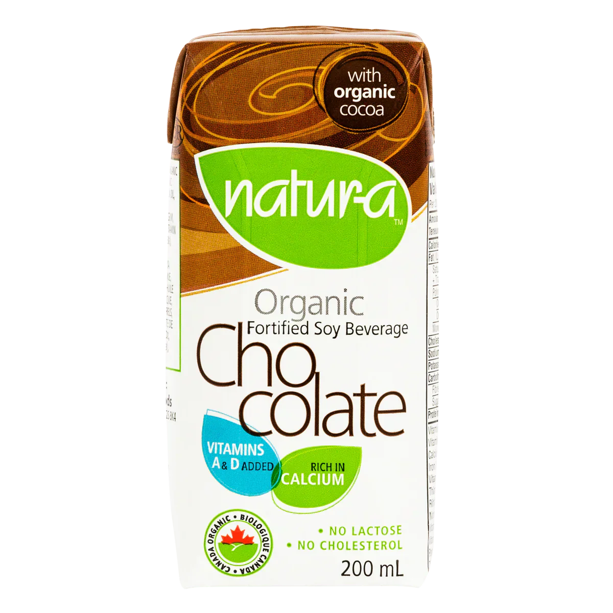 Natur-a Chocolate Organic Fortified Soy Beverage 24 × 200 mL