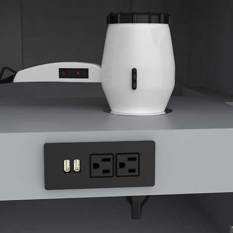 Studio Bathe Thomson Vanity with Power Bar, Oxford Grey