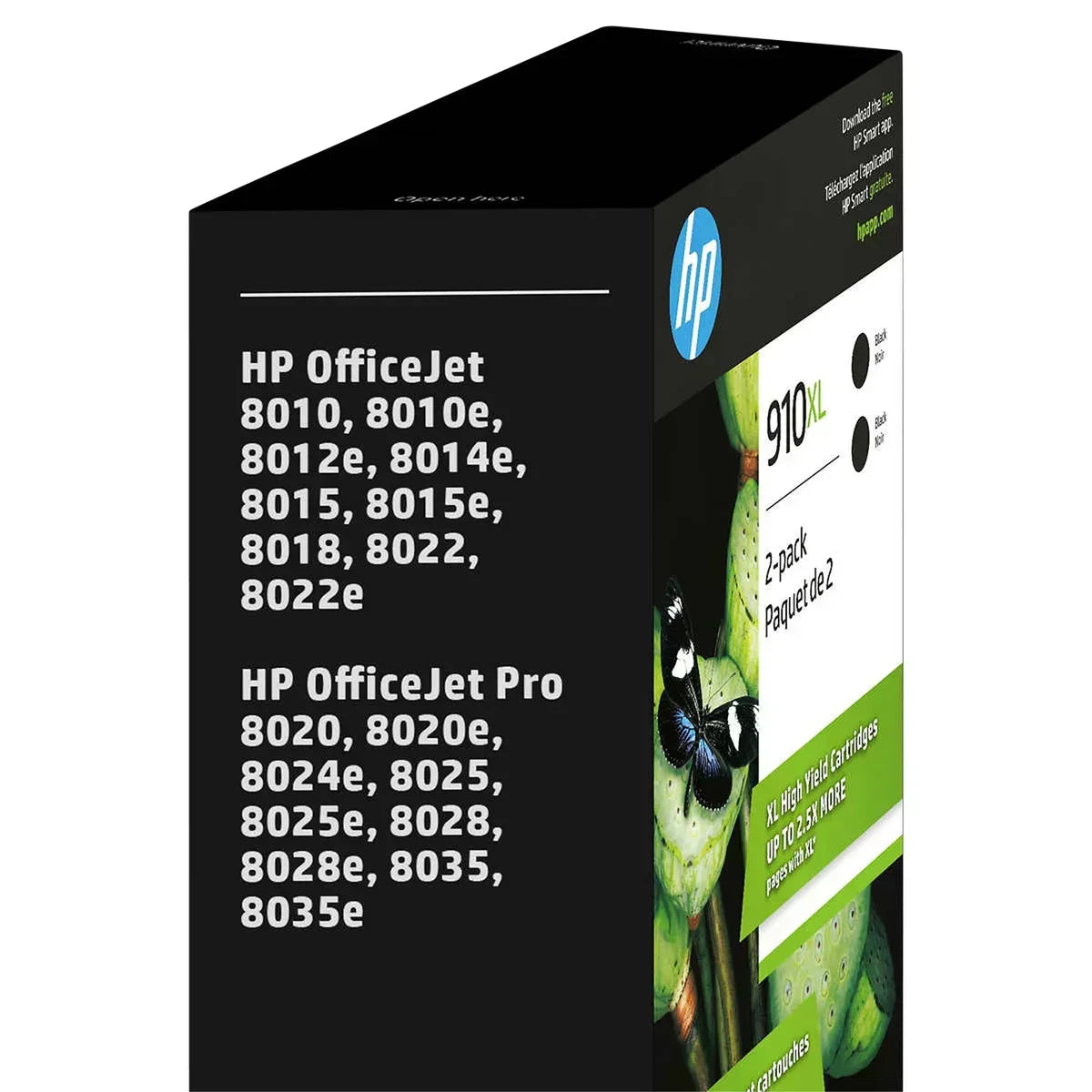 HP 910XL High Yield Black Original Ink Cartridge (3JB42BN) Twin-pack