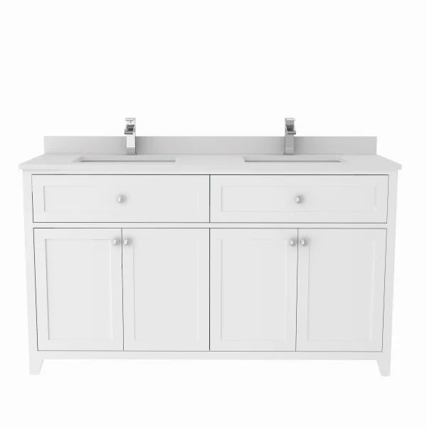 Transform Melrose Bathroom Vanity in White with Engineered Stone Countertop