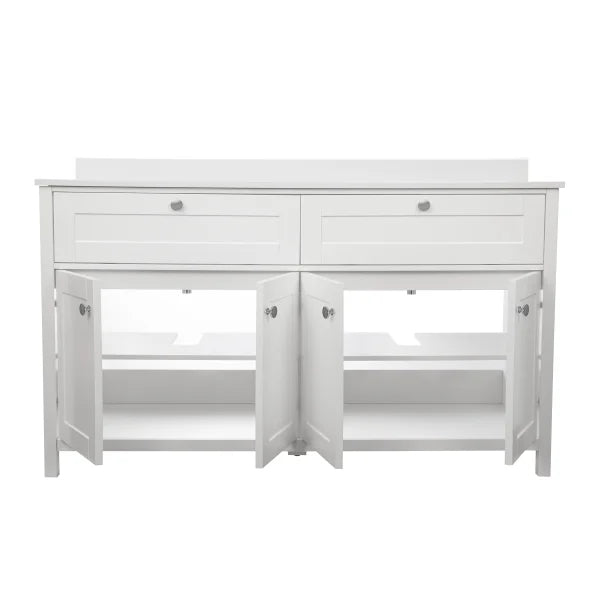 Transform Melrose Bathroom Vanity in White with Engineered Stone Countertop