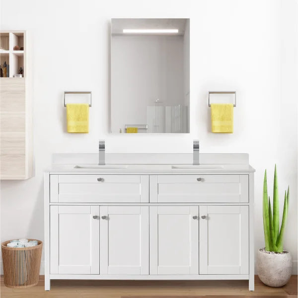Transform Melrose Bathroom Vanity in White with Engineered Stone Countertop