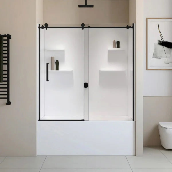 Appollo Cameron 32 in. × 60 in. Skirted Bathtub with Shower Doors and Wall Kit, Right Drain