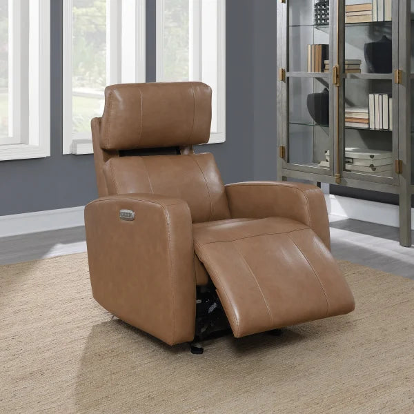 Top-grain Leather Glider Power Recliner with Power Headrest
