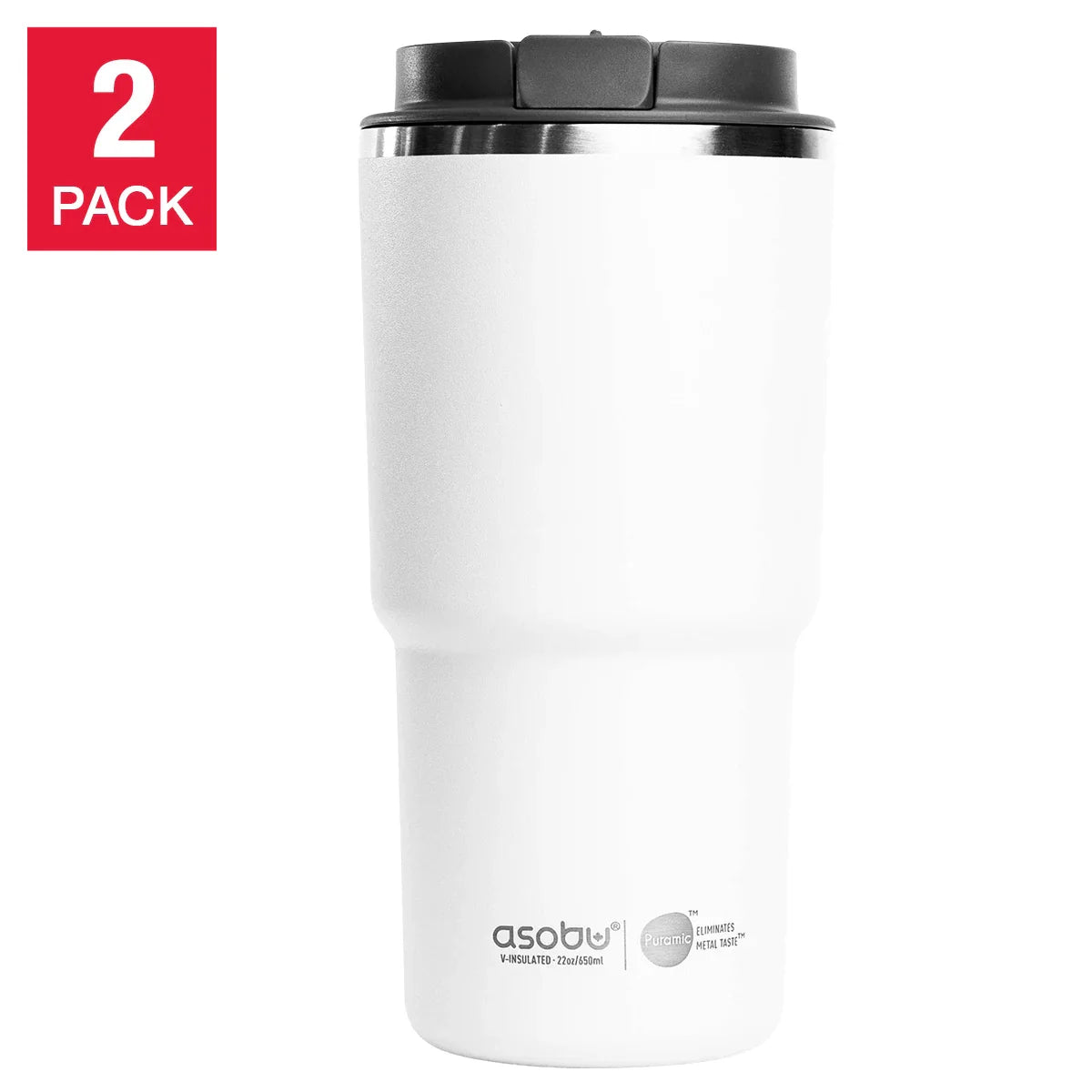 Asobu Stainless Steel 590 ml (20 oz) Mug, 2-pack