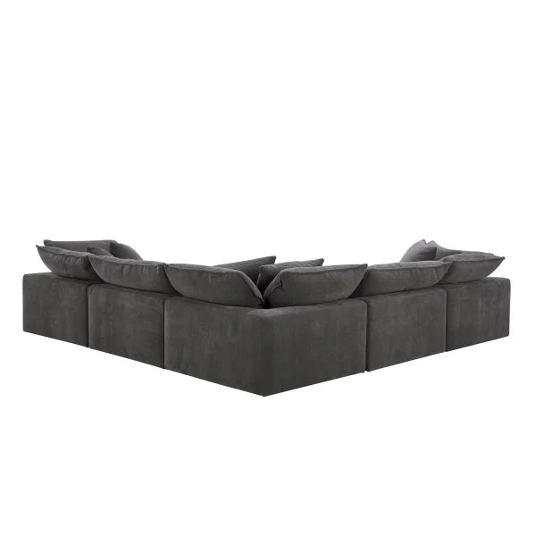 Aiden & Ivy 6-piece Fabric Sectional, Dark Grey